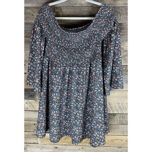 Oneyim Women's 30" Stretchy Bust Green Flowered Off Shoulder Long Sleeve Dress